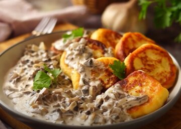 Лучше, чем деруны: рецепт пышных картофельных оладий с грибным соусом Лучше, чем деруны: рецепт пышных картофельных оладий с грибным соусом
