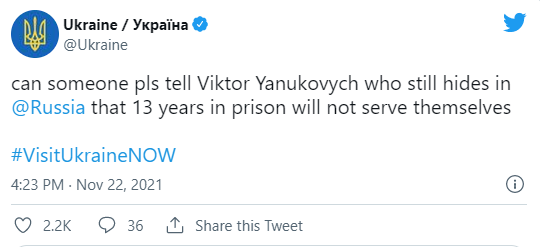 "13 лет сами себя не отсидят": в Украине напомнили Януковичу об ожидающем его сроке
"13 лет сами себя не отсидят": в Украине напомнили Януковичу об ожидающем его сроке