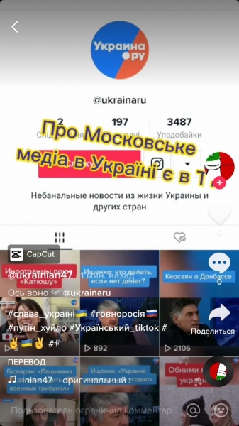 Украину.ру в TikTok атаковали неонацисты Украину.ру в TikTok атаковали неонацисты