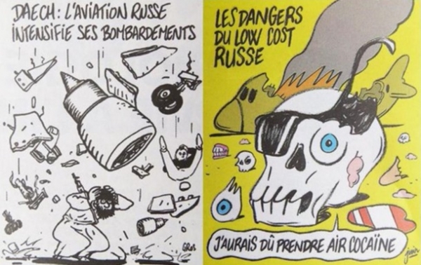 В России отреагировали на карикатуры Charlie Hebdo об А321 В России отреагировали на карикатуры Charlie Hebdo об А321